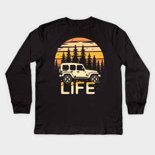 Urban jeep girl Kids Long Sleeve T-Shirt